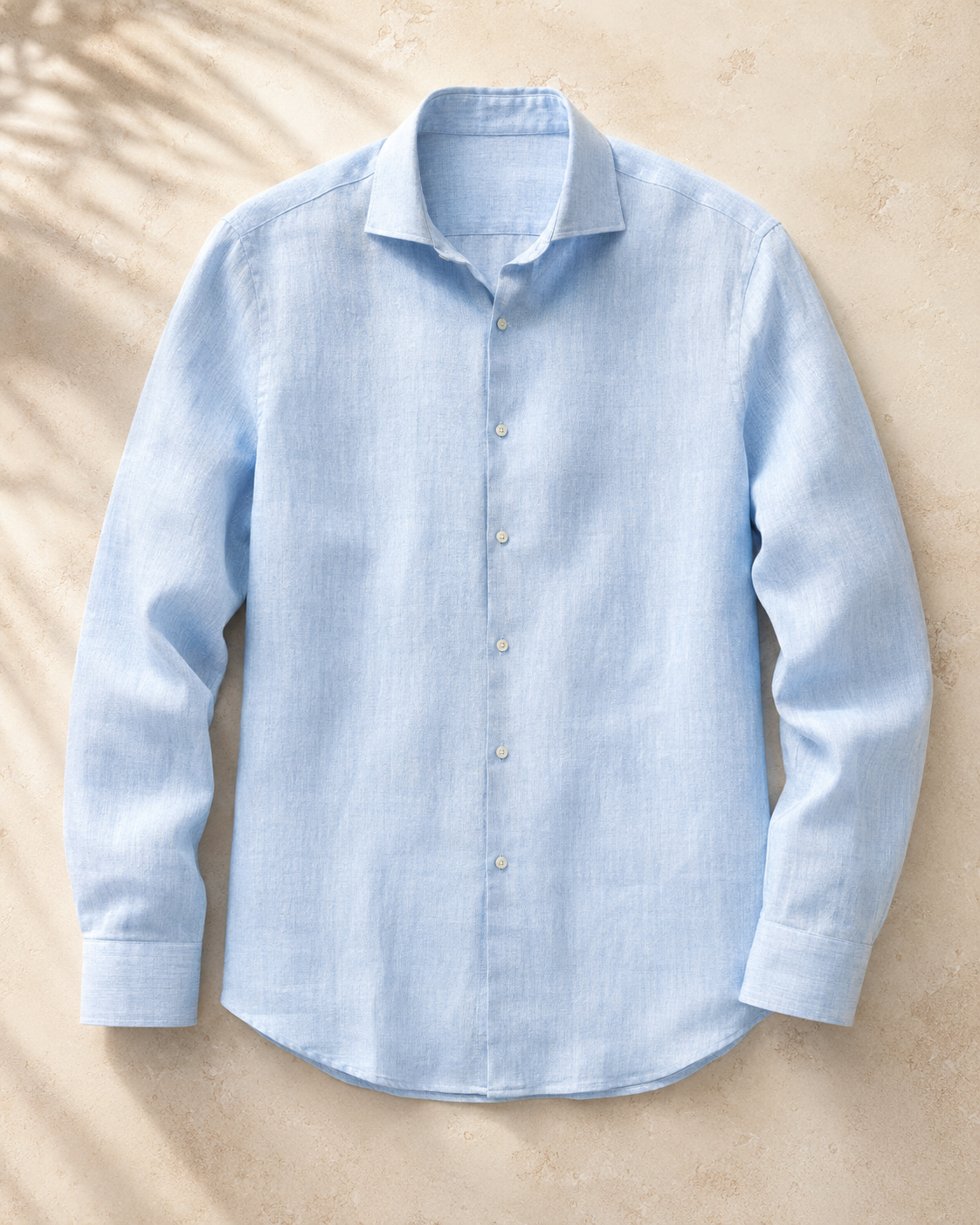 Celeste sky blue linen shirt