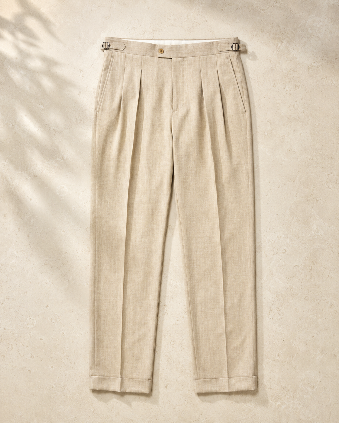 Sarto sand pleated trousers
